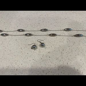 Silver necklace & earrings